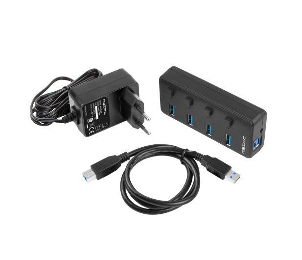 Natec HUB USB 3.0 MANTIS 2 4-PORTY Z WŁĄCZNIKIEM+ZASILACZ - 1470222 - zdjęcie 2